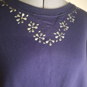 Studio Works Midnight Blue Floral Accent Sweatshirt Size 2X